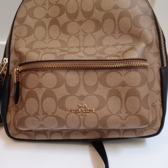 Coach Medium Charlie Backpack In Signature Canvas - Picture 12 of 14